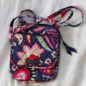 Vera Bradley Navy and Pink Floral Crossbody Bag